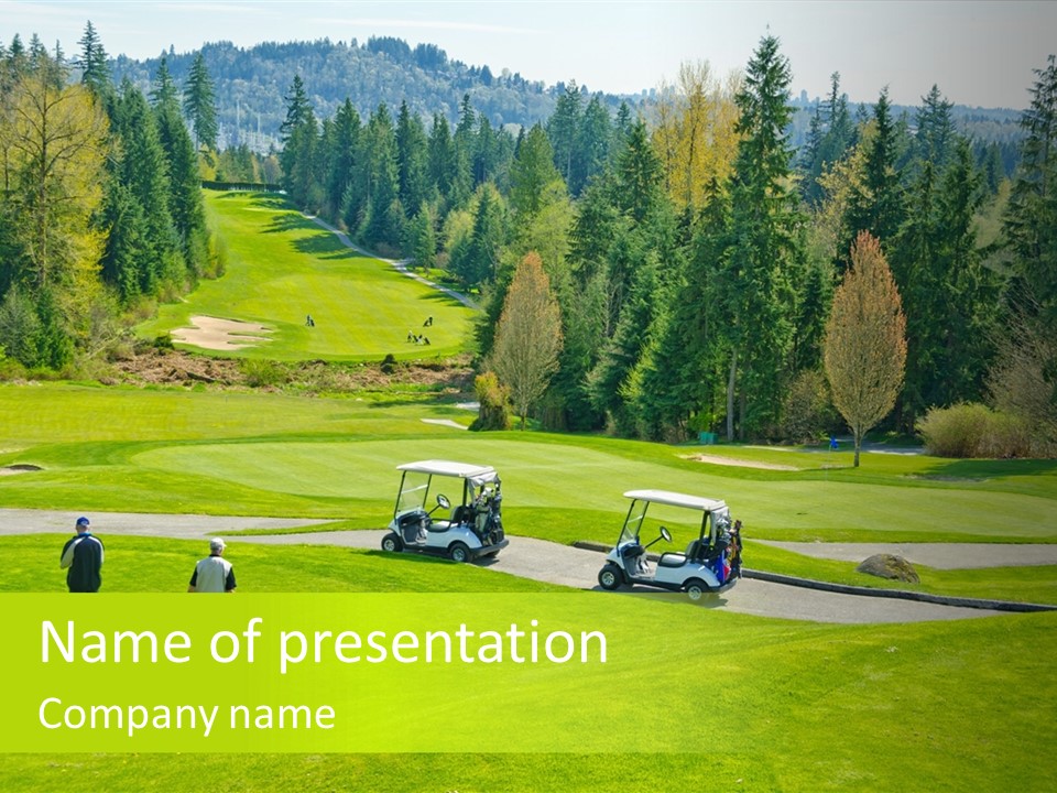 Playing Golf On The Fields PowerPoint Template