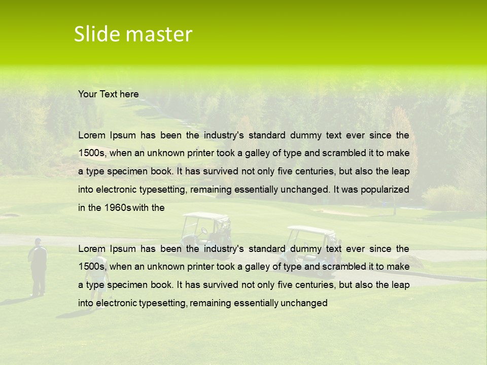 Playing Golf On The Fields PowerPoint Template