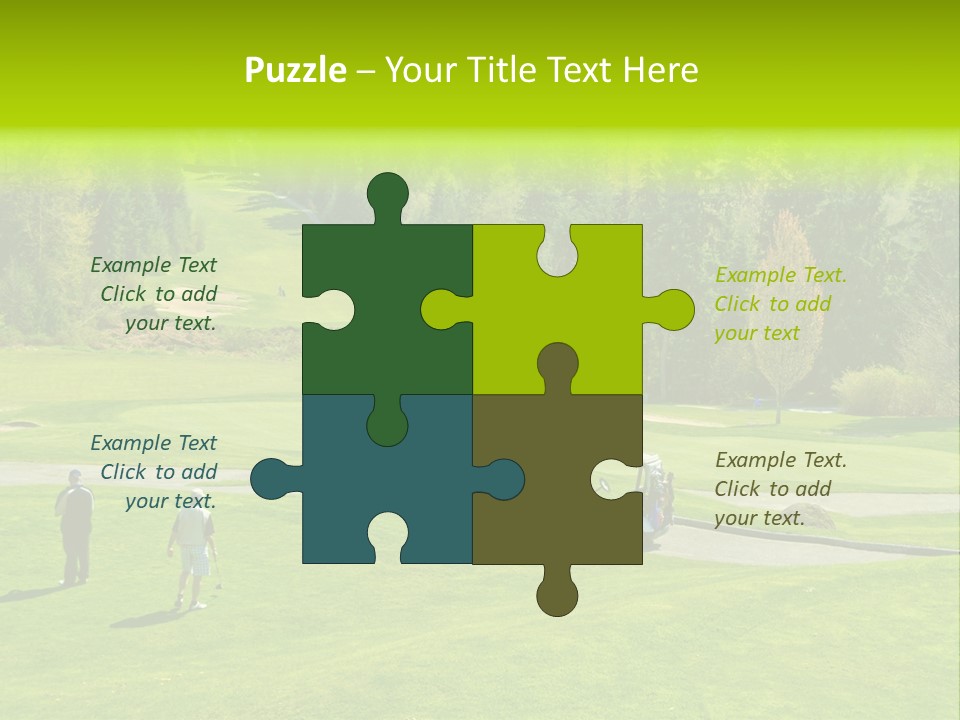 Playing Golf On The Fields PowerPoint Template