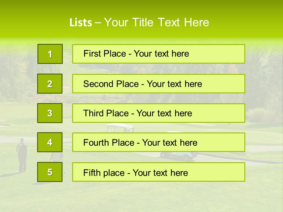 Playing Golf On The Fields PowerPoint Template