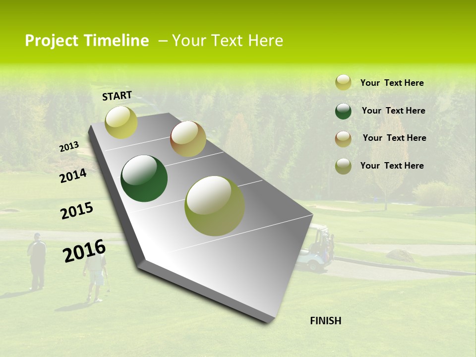 Playing Golf On The Fields PowerPoint Template