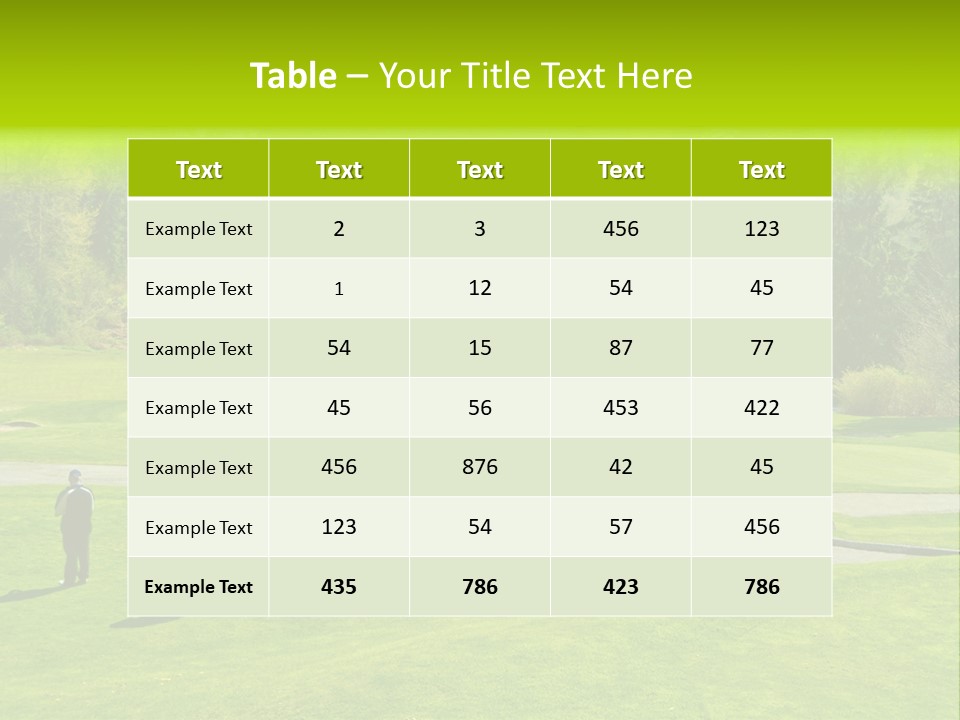 Playing Golf On The Fields PowerPoint Template