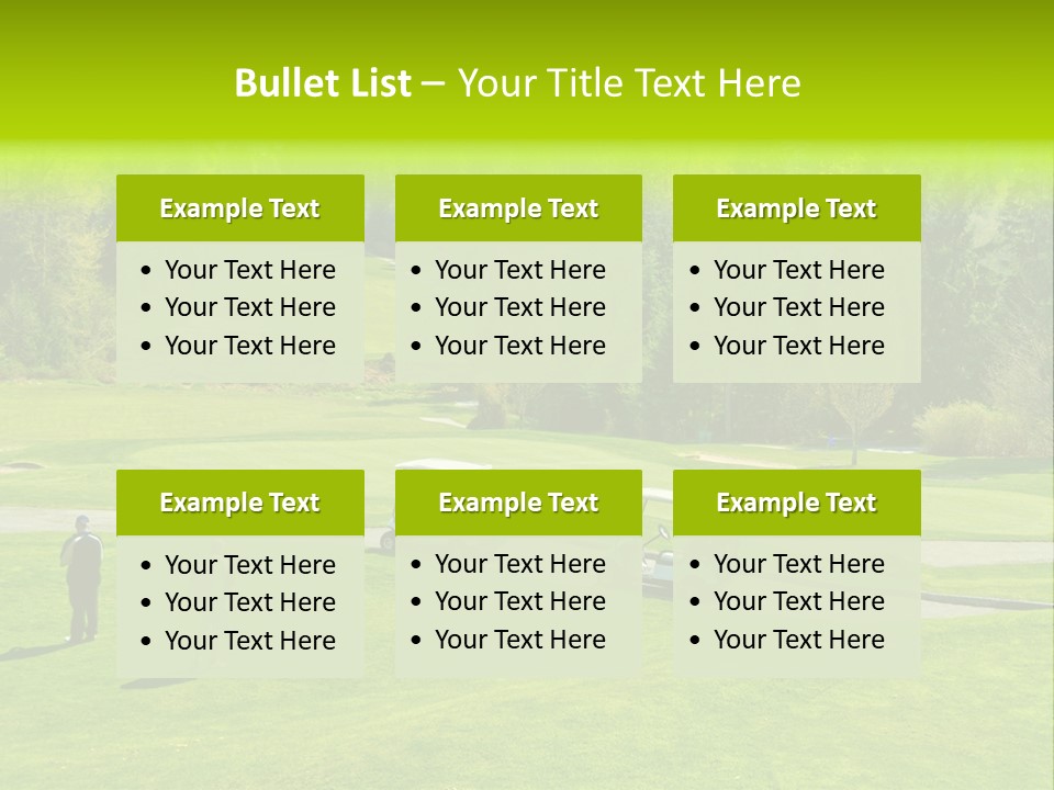 Playing Golf On The Fields PowerPoint Template