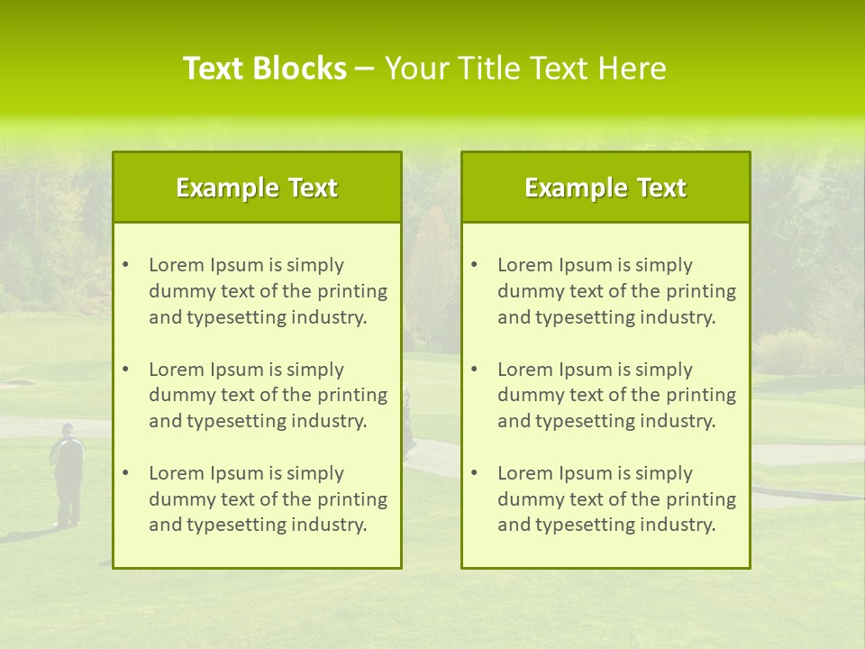 Playing Golf On The Fields PowerPoint Template