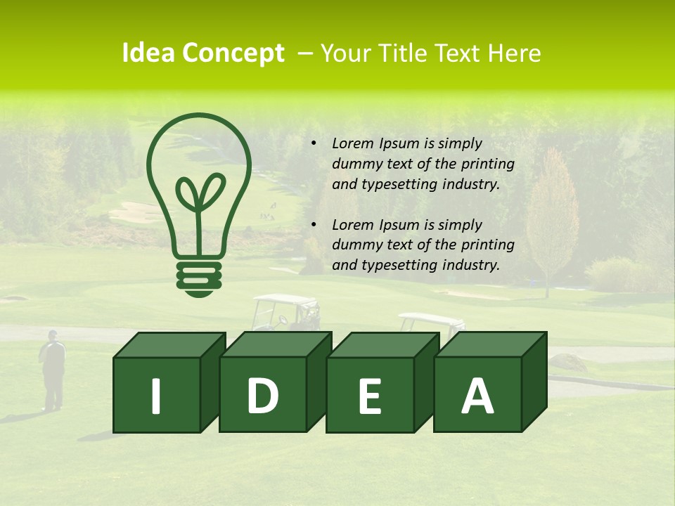Playing Golf On The Fields PowerPoint Template