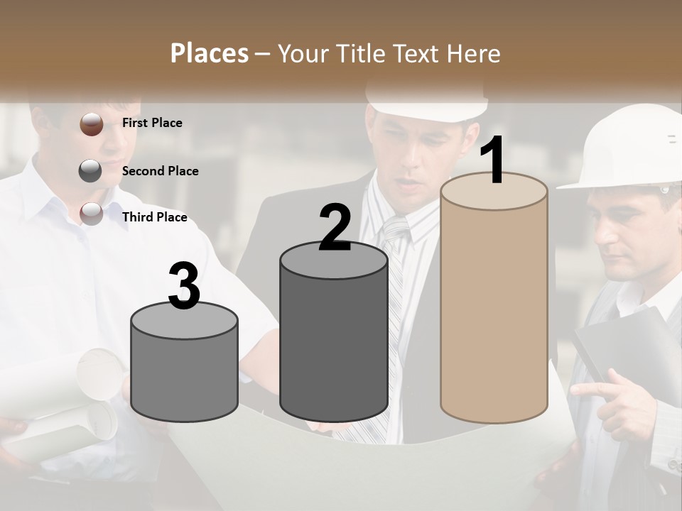 Discussion Of The Project At The Construction Site PowerPoint Template