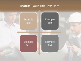 Discussion Of The Project At The Construction Site PowerPoint Template