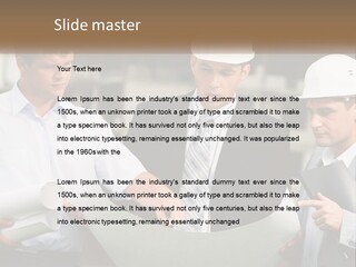 Discussion Of The Project At The Construction Site PowerPoint Template