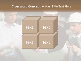 Discussion Of The Project At The Construction Site PowerPoint Template