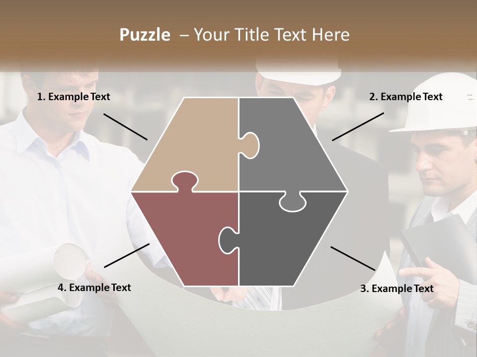 Discussion Of The Project At The Construction Site PowerPoint Template