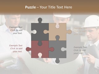 Discussion Of The Project At The Construction Site PowerPoint Template
