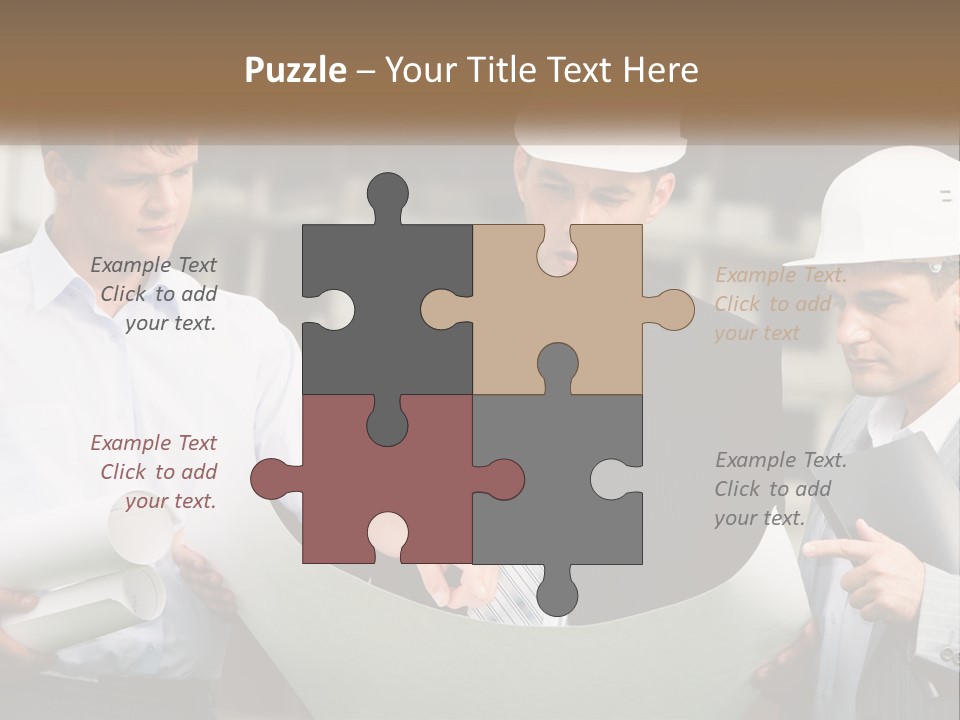 Discussion Of The Project At The Construction Site PowerPoint Template