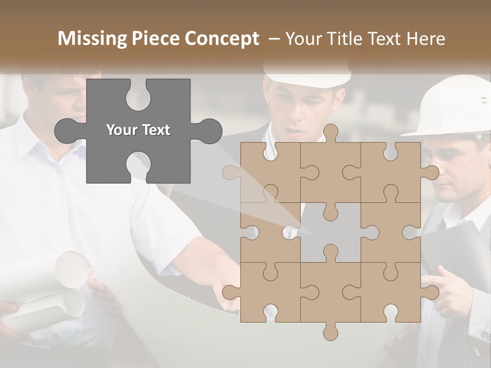 Discussion Of The Project At The Construction Site PowerPoint Template