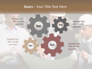 Discussion Of The Project At The Construction Site PowerPoint Template