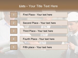 Discussion Of The Project At The Construction Site PowerPoint Template