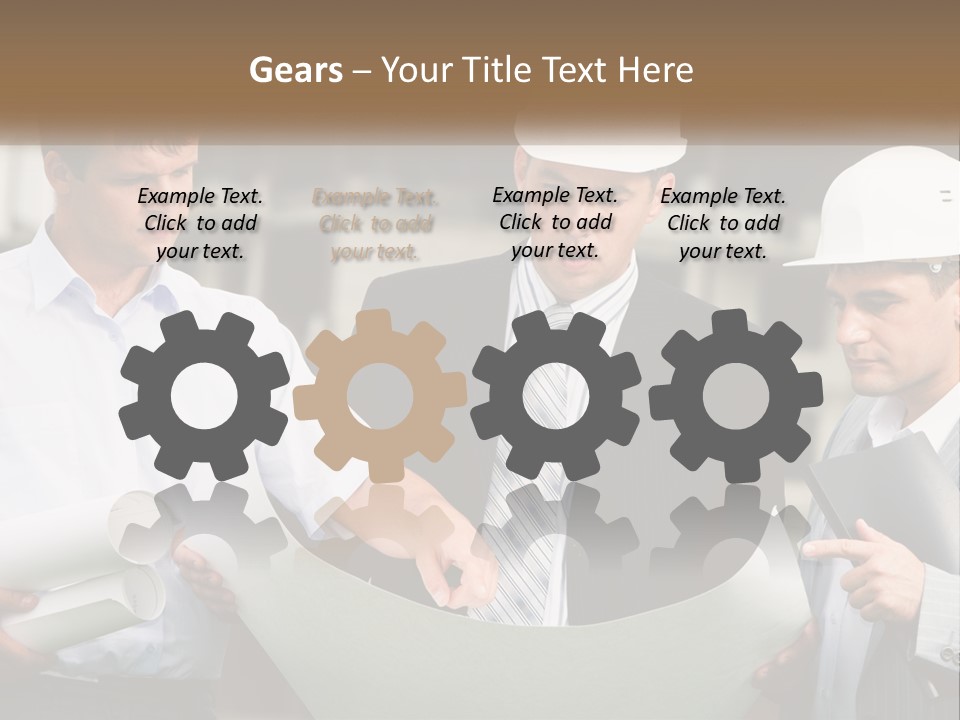 Discussion Of The Project At The Construction Site PowerPoint Template
