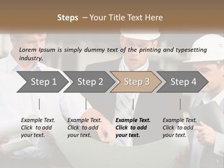 Discussion Of The Project At The Construction Site PowerPoint Template