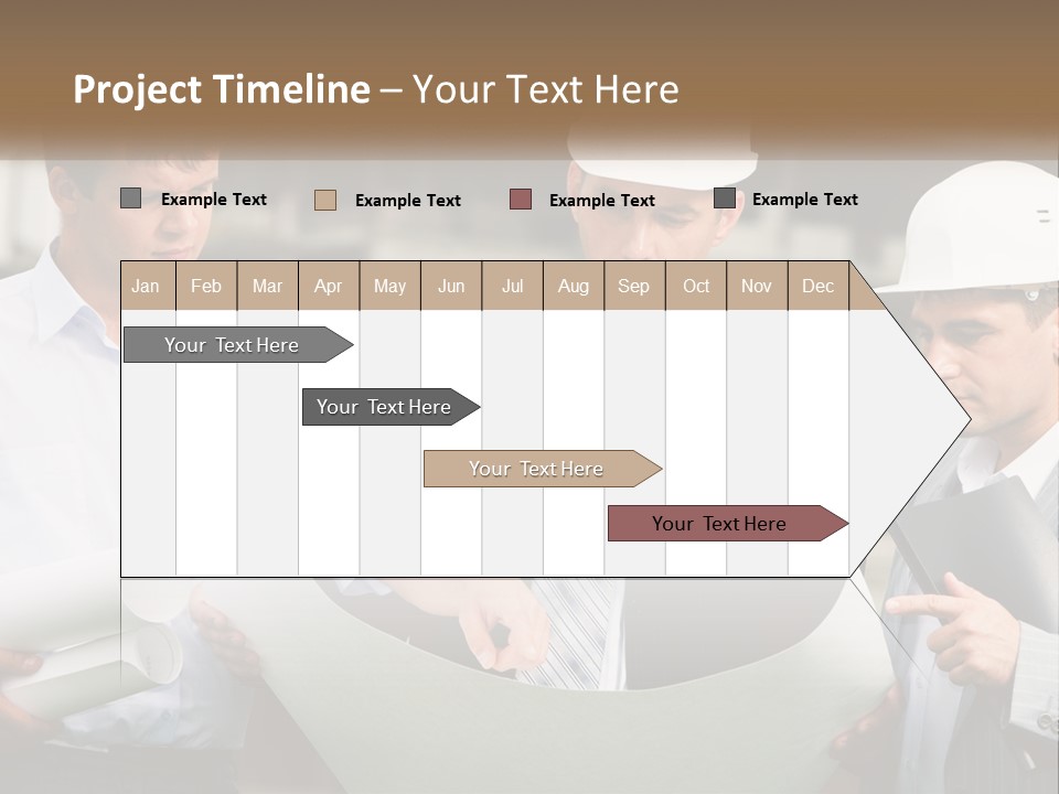 Discussion Of The Project At The Construction Site PowerPoint Template