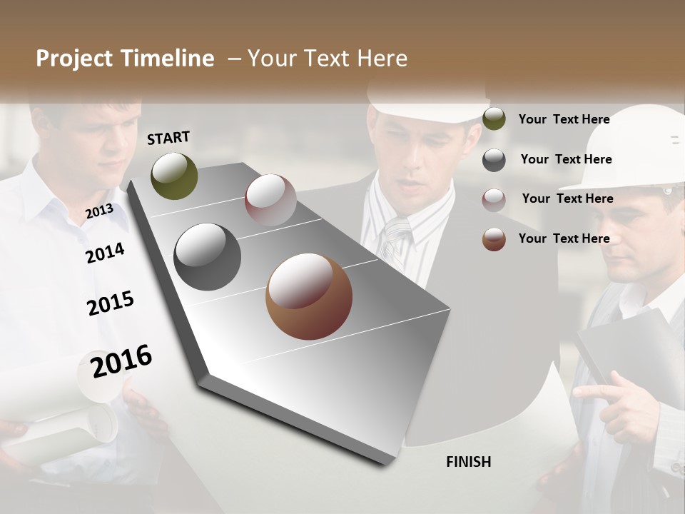 Discussion Of The Project At The Construction Site PowerPoint Template