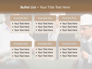 Discussion Of The Project At The Construction Site PowerPoint Template