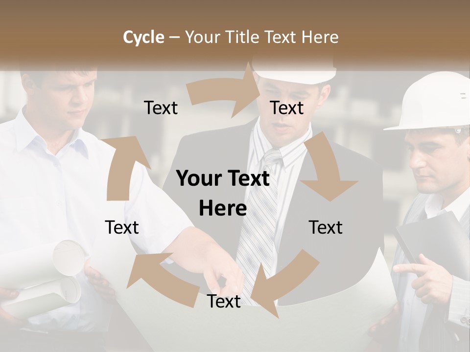Discussion Of The Project At The Construction Site PowerPoint Template