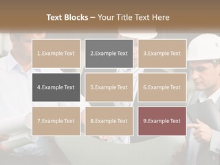 Discussion Of The Project At The Construction Site PowerPoint Template