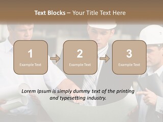 Discussion Of The Project At The Construction Site PowerPoint Template