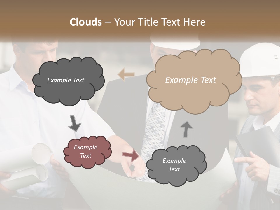 Discussion Of The Project At The Construction Site PowerPoint Template
