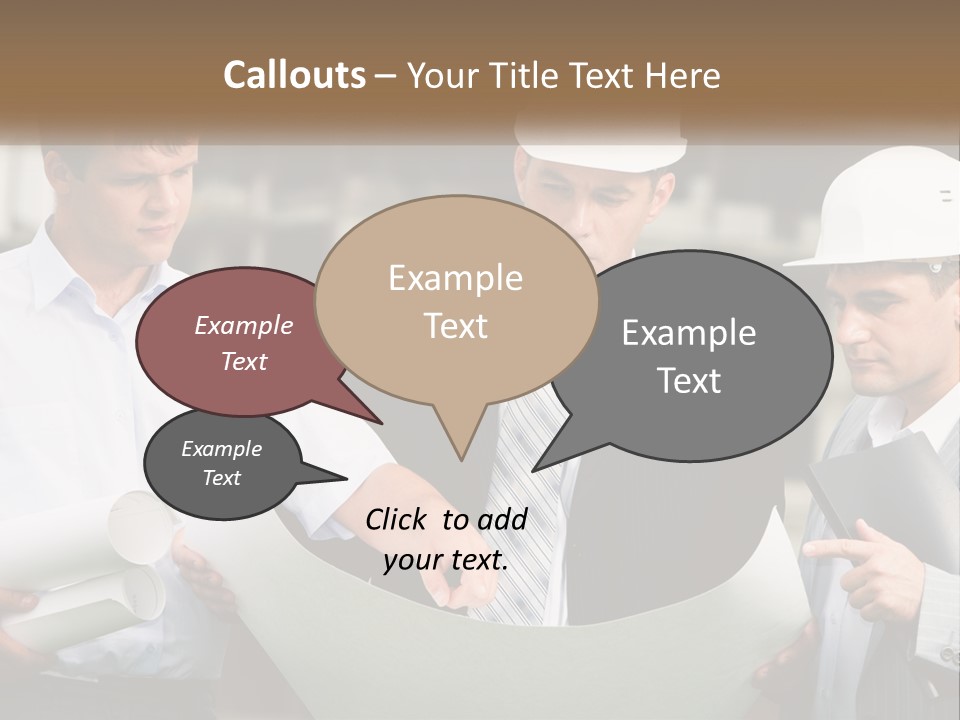 Discussion Of The Project At The Construction Site PowerPoint Template