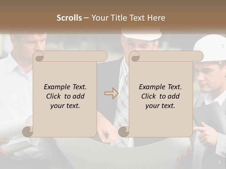 Discussion Of The Project At The Construction Site PowerPoint Template