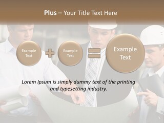 Discussion Of The Project At The Construction Site PowerPoint Template