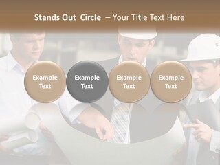 Discussion Of The Project At The Construction Site PowerPoint Template