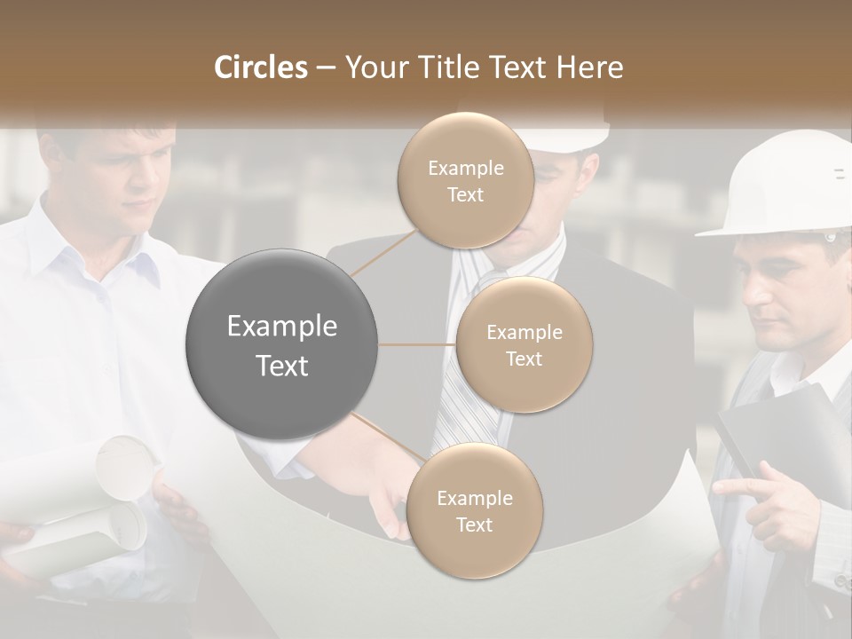 Discussion Of The Project At The Construction Site PowerPoint Template