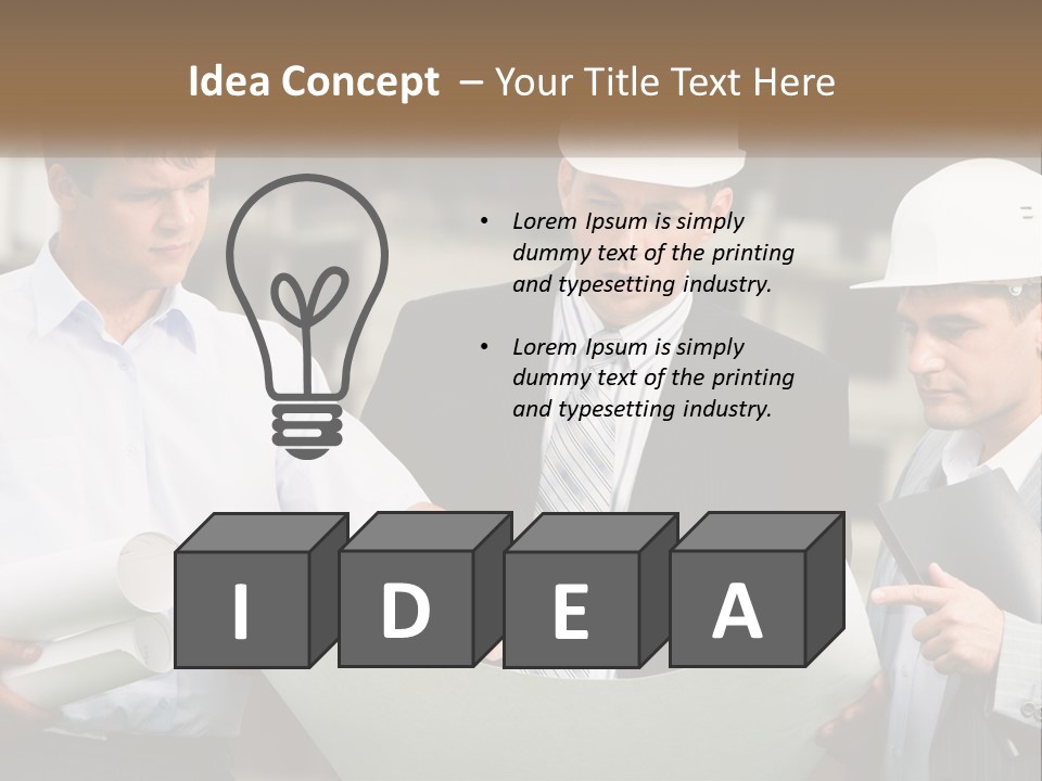 Discussion Of The Project At The Construction Site PowerPoint Template