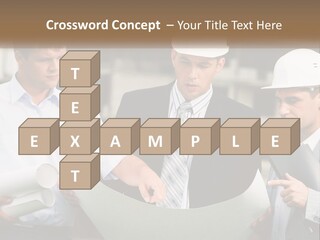 Discussion Of The Project At The Construction Site PowerPoint Template