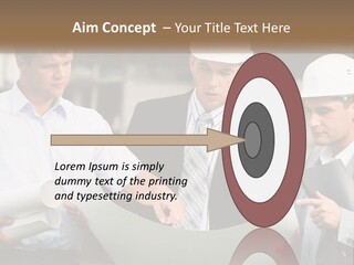 Discussion Of The Project At The Construction Site PowerPoint Template