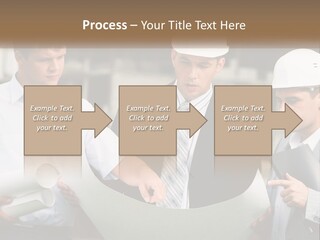 Discussion Of The Project At The Construction Site PowerPoint Template