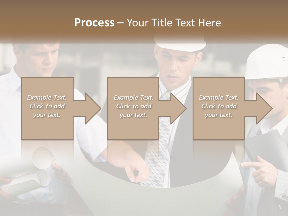 Discussion Of The Project At The Construction Site PowerPoint Template