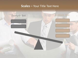Discussion Of The Project At The Construction Site PowerPoint Template