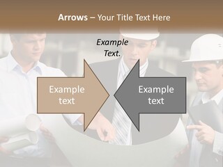 Discussion Of The Project At The Construction Site PowerPoint Template