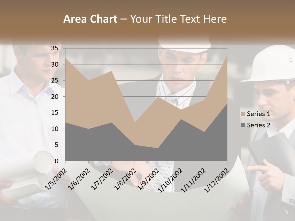Discussion Of The Project At The Construction Site PowerPoint Template