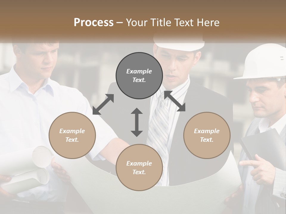 Discussion Of The Project At The Construction Site PowerPoint Template