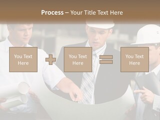 Discussion Of The Project At The Construction Site PowerPoint Template