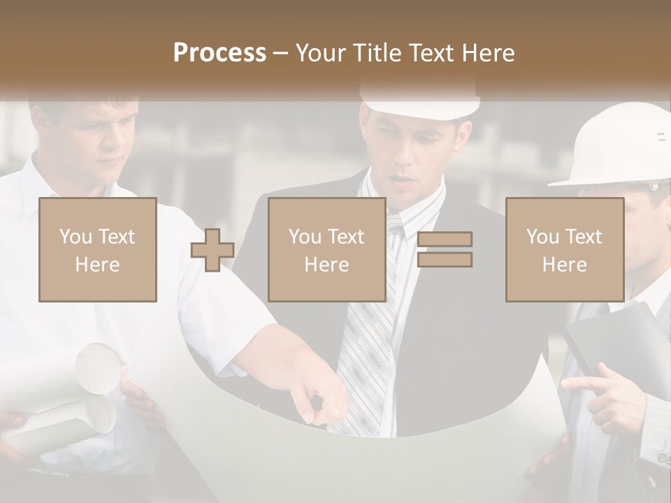 Discussion Of The Project At The Construction Site PowerPoint Template