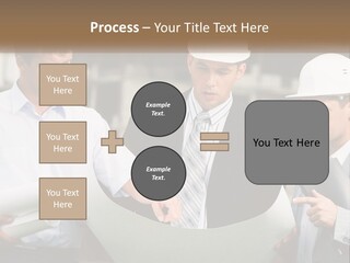 Discussion Of The Project At The Construction Site PowerPoint Template