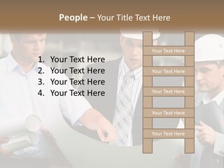 Discussion Of The Project At The Construction Site PowerPoint Template