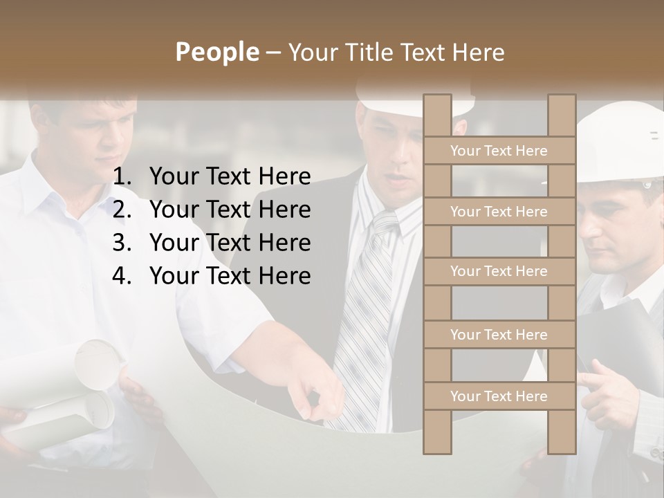 Discussion Of The Project At The Construction Site PowerPoint Template