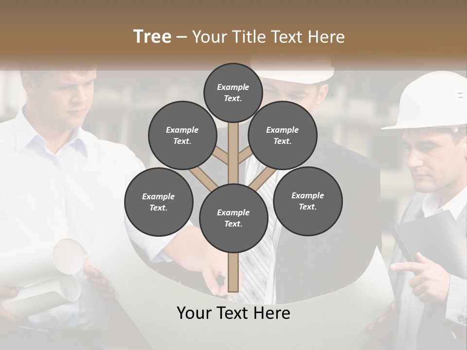Discussion Of The Project At The Construction Site PowerPoint Template