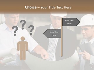 Discussion Of The Project At The Construction Site PowerPoint Template