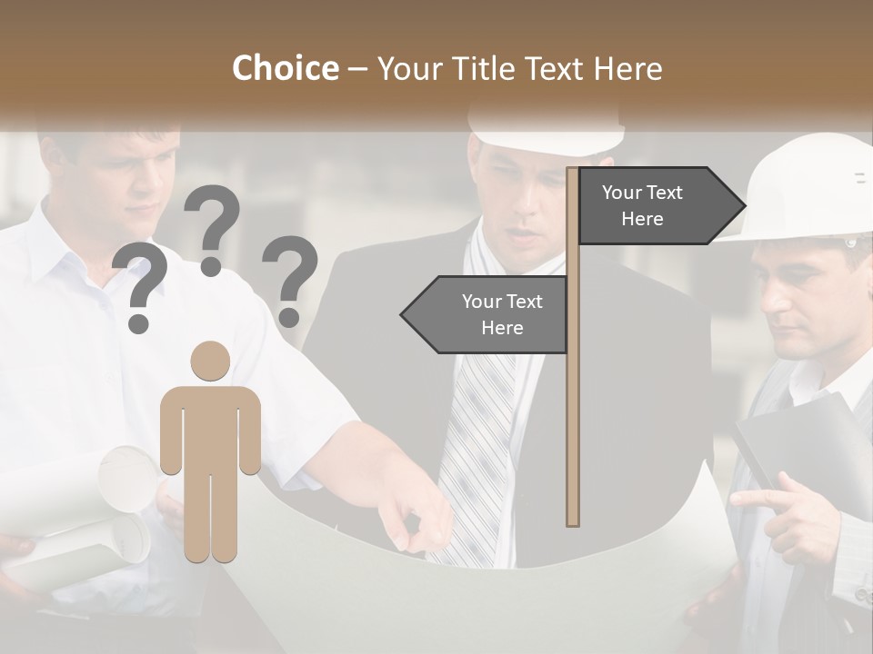 Discussion Of The Project At The Construction Site PowerPoint Template